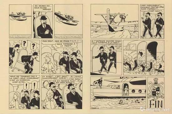 ▲《丁丁历险记:奥托卡王的权杖》的最后两页 ▲《丁丁历险记:奥托卡王的权杖》的最后两页